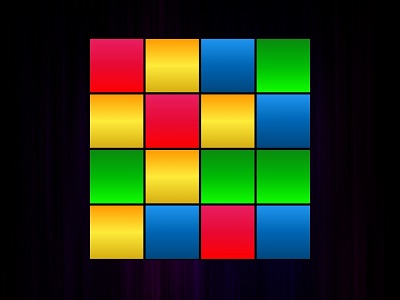 Four colored 4X4 grid