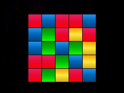 Five colored 5X5 grid