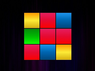 Four colored 3x3 grid
